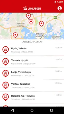 Juhlapesu android App screenshot 2